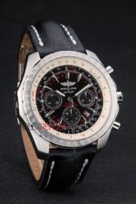 Breitling replica chrono acciaio navitimer black dial orologio replica copia imitazione 4us141 - immagine 4