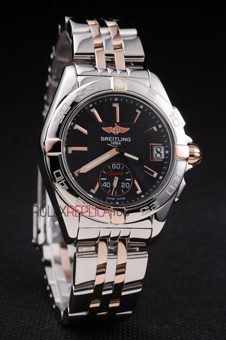 virtuemart_product_1066rolex-replica-orologi-copia-imitazione-rolex-omega Breitling replica black dial acciaio rose gold orologio replica copia imitazione 4us146 - immagine 1