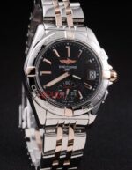 Breitling replica black dial acciaio rose gold orologio replica copia imitazione 4us146 - immagine 3