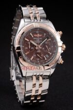 Breitling replica chrono acciaio rose gold brown orologio replica copia imitazione 4us151 - immagine 3