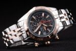 Breitling replica chrono acciaio rose gold black dial orologio replica copia imitazione 4us152 - immagine 5