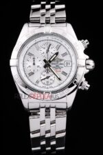 Breitling replica chrono acciaio white dial orologio replica copia imitazione 4us155 - immagine 3