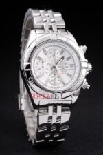 Breitling replica chrono acciaio white dial orologio replica copia imitazione 4us155 - immagine 4