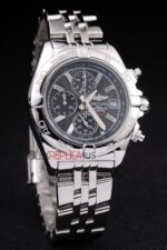 Breitling replica chrono acciaio black dial orologio replica copia imitazione 4us156 - immagine 3