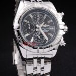 Breitling replica chrono acciaio black dial orologio replica copia imitazione 4us156