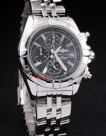 Breitling replica chrono acciaio black dial orologio replica copia imitazione 4us156