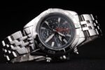 Breitling replica chrono acciaio black dial orologio replica copia imitazione 4us156 - immagine 4