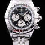 Breitling replica chrono acciaio black dial orologio replica copia imitazione 4us158
