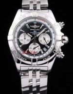 Breitling replica chrono acciaio black dial orologio replica copia imitazione 4us158 - immagine 3