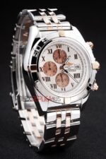 Breitling replica white dial roman acciaio rose gold orologio replica copia imitazione 4us166 - immagine 4