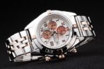 Breitling replica white dial roman acciaio rose gold orologio replica copia imitazione 4us166 - immagine 6