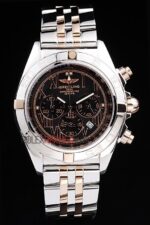 Breitling replica black dial acciaio rose gold orologio replica copia imitazione 4us167 - immagine 4