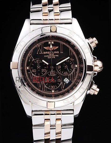 virtuemart_product_1297rolex-replica-orologi-copia-imitazione-rolex-omega Breitling replica black dial acciaio rose gold orologio replica copia imitazione 4us167 - immagine 1