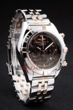 Breitling replica black dial acciaio rose gold orologio replica copia imitazione 4us167 - immagine 3