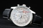 Breitling replica chrono acciaio navitimer white dial orologio replica copia imitazione 4us169 - immagine 5