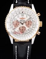 Breitling replica chrono navitimer white dial gold dial orologio replica copia imitazione 4us170 - immagine 3