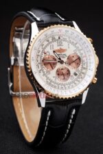 Breitling replica chrono navitimer white dial gold dial orologio replica copia imitazione 4us170 - immagine 4