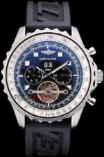 Breitling replica chrono acciaio navitimer strip rubber orologio replica copia imitazione 4us171 - immagine 3