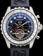 Breitling replica chrono acciaio navitimer strip rubber orologio replica copia imitazione 4us171 - immagine 5
