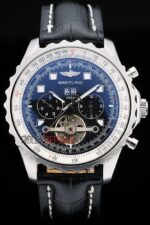 Breitling replica chrono acciaio navitimer black dial orologio replica copia imitazione 4us172 - immagine 3