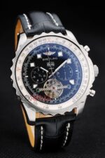Breitling replica chrono acciaio navitimer black dial orologio replica copia imitazione 4us172 - immagine 4