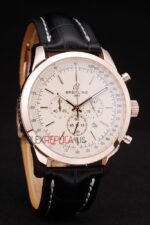 Breitling replica chrono white dial rose gold orologio replica copia imitazione 4us174 - immagine 4