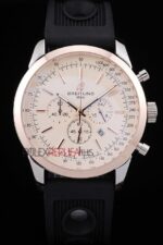 Breitling replica chrono white dial rose gold orologio replica copia imitazione 4us176 - immagine 4