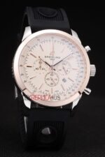 Breitling replica chrono white dial rose gold orologio replica copia imitazione 4us176 - immagine 3
