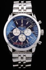 Breitling replica chrono acciaio blu dial orologio replica copia imitazione 4us177 - immagine 3