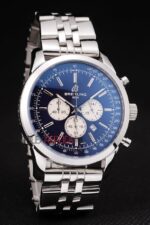 Breitling replica chrono acciaio blu dial orologio replica copia imitazione 4us177 - immagine 4