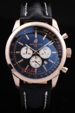 Breitling replica chrono blue dial rose gold orologio replica copia imitazione 4us178 - immagine 3