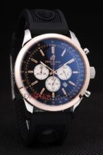 Breitling replica chrono blue dial rose gold orologio replica copia imitazione 4us179 - immagine 4