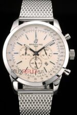 Breitling replica chrono acciaio argentèè dial orologio replica copia imitazione 4us180 - immagine 3