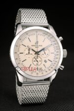 Breitling replica chrono acciaio argentèè dial orologio replica copia imitazione 4us180 - immagine 4