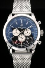 Breitling replica chrono acciaio blue dial orologio replica copia imitazione 4us181 - immagine 3