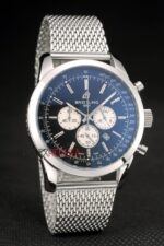 Breitling replica chrono acciaio blue dial orologio replica copia imitazione 4us181 - immagine 4
