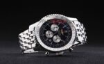 Breitling replica chrono acciaio navitimer black dial orologio replica copia imitazione 4us182 - immagine 4