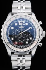 Breitling replica chrono acciaio blue dial orologio replica copia imitazione 4us183 - immagine 4