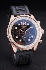 Breitling replica chrono blue black rose gold orologio replica copia imitazione 4us184 - immagine 5