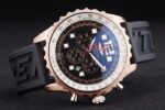 Breitling replica chrono blue black rose gold orologio replica copia imitazione 4us184 - immagine 7