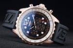 Breitling replica chrono blue black rose gold orologio replica copia imitazione 4us184 - immagine 6