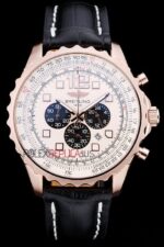 Breitling replica chrono white dial rose gold orologio replica copia imitazione 4us185 - immagine 3