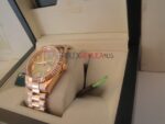 Rolex replica daydate rose gold green dial orologio replica copia imitazione 4us197 - immagine 12