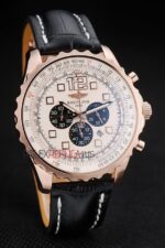 Breitling replica chrono white dial rose gold orologio replica copia imitazione 4us185 - immagine 4