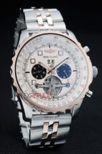 Breitling replica chrono acciaio rose gold argentèè orologio replica copia imitazione 4us188 - immagine 4