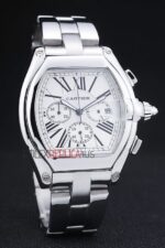 Cartier replica chrono acciaio white dial imitazione replica orologio copia 4us056 - immagine 4