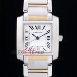 Cartier replica tank francaise acciaio oro white dial imitazione replica orologio copia 4us058