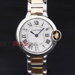 Cartier replica balon bleu acciaio oro white dial imitazione replica orologio copia 4us059