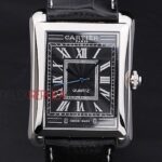 Cartier replica tank acciaio black dial imitazione replica orologio copia 4us060