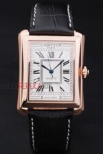 Cartier replica tank rose gold imitazione replica orologio copia 4us061 - immagine 3